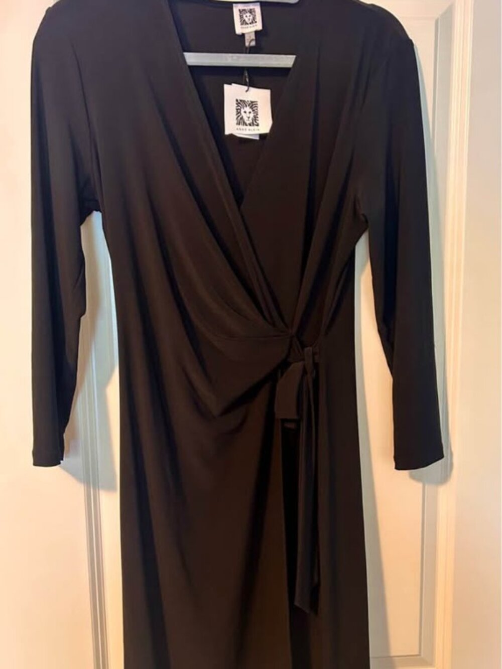 Anne Klein Black Wrap Dress Size Small